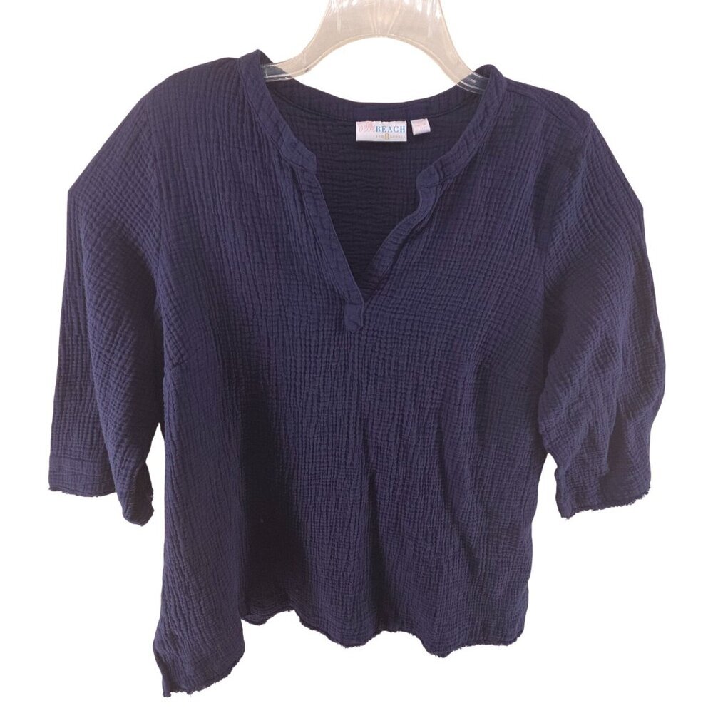 Belle Beach Women's Two-Piece Pajama Set Navy Size 2X